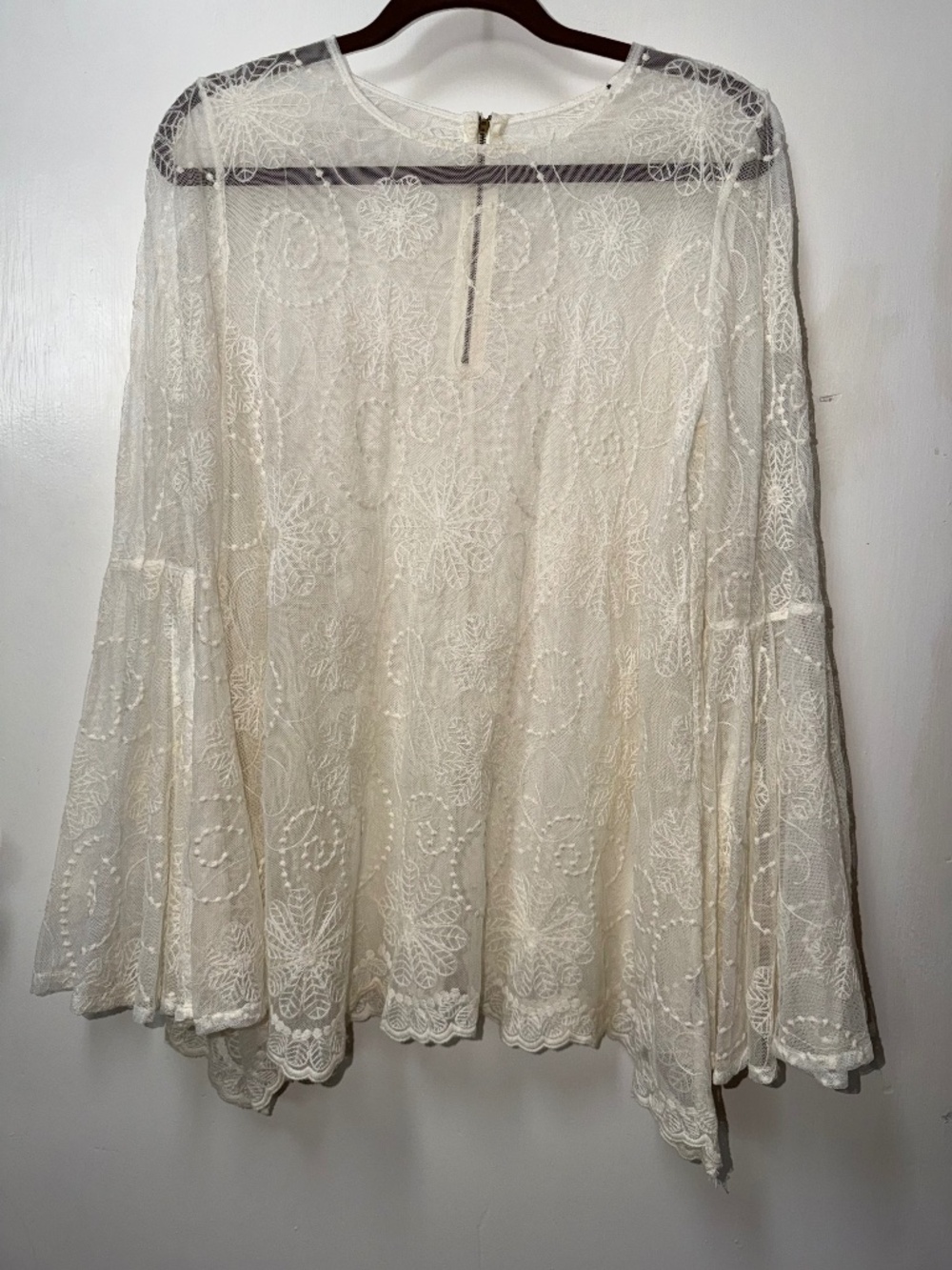 sheer ivory lace blouse
